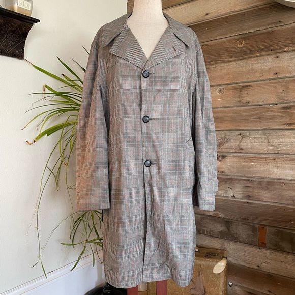 Vintage Other - MCM,plaid/tailored/lined w/cool retro contrasting fabric trench coat-Large.